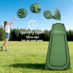 Wolfwise Pop Up Shower Tent, Portable Instant Changing Tent with Ventilation Window & Carry Bag, Privacy Bathroom Toilet for Beach, Camping & Outdoor, Width 40 ", Height 75 ", Green