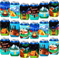 18 Pack Camping Can Cooler Sleeves Beer Drink Can Bottle Cooler Collapsible for Camp Themed Bachelorette Party Wedding Birthday Decorations Office Bar Supplies Favors
