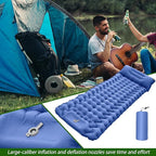 Camping Pad | Compact Blow Up Portable Airbed Mattress | Lightweight Backpacking Sleep Mat - for Outdoor Travel Backpacking Hiking Tent Car Truck SUV Women Men