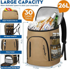 Capolo Cooler Backpack for Men Women Insulated Backpack Cooler Leak Proof Thermal Bag Beverage Soft Cooler Bag Lunch Backpack for Camping 30/45 Cans