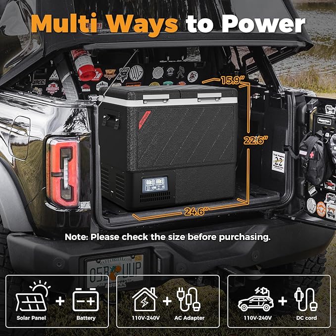 Setpower 12V Refrigerator with APP Control, 59QT Dual Zone Car Fridge Freezer,Electric Coolers for Vehicles AC/DC,Car Refrigerator 12V Portable Fridge for Car,SUV,Truck,RV,Camp,Travel,Road Trip,DT55