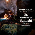 Coleman 4/6/8/10 Person Skydome Dark Room Tent with Rainfly, 5 Minute Setup, Blocks 90% of Sunlight, 20% More Headroom Than Traditional Tents