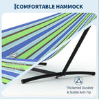 Double Hammocks with Stand for Outside, Portable Space Saving Heavy-Duty Steel Stand for Indoor Outdoor Patio with Carrying Bag, 450 lbs Capacity