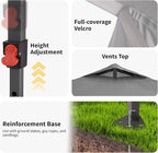 GDY 12x12FT Outdoor Pop Up Canopy Tent with One Push Setup, Easy Setup Gazebo with 4 PVC Transparent Sidewalls for Patio, Parties, Camping, Gray.