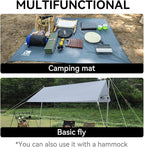 Hikeman Tent Footprint - Waterproof Camping Tarp, Heavy Duty Tent Floor Saver, Ultralight Ground Sheet Mat for Hiking, Backpacking, Hammock, Beach - Storage Bag Included(PU3000mm,140 * 210CM)
