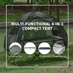 Portable Folding Camping Cot for Adults with Tent - 76" Single Elevated Camp Bed Includes Air Mattress, Sleeping Bag & Foot Pump, Compact & Lightweight for Hiking, Backpacking(76x32)