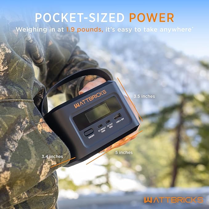 120-Watt Peak With 99.2Whr Portable Power Station, Airline Approved, USB-C 100W, Solar Generator Power Supply for Home Camping RV, Emergency (H100)