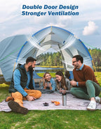 JOYTUTUS SUV Tent for Camping with Rainfly, Double Door Design Car Tent with Aluminum Poles, SUV Tailgate Tent with Waterproof PU2000mm Double Layer for 4-8 Person, Blue