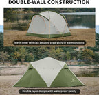 Naturehike KOTA 4/6/8 Person Camping Tent, Double Layer Waterproof 4 Person 6 Person 8 Person Tents for Camping, Large and Tall Family Tent with Vestibules Porch