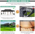 COBIZI 10x20 Pop Up Canopy Heavy Duty Without Sidewalls, Commercial Heavy Duty Pop Up Tent for Parties All Weather Waterproof and UV 50+ Wedding Tent with Roller Bag(Legs Upgraded),Black