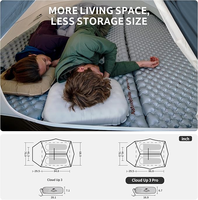 Naturehike Cloud Up 3 Person Backpacking Tent with Footprint - 3 Season Free Standing Lightweight 3 Person Camping Tent | with Footprint, Free Standing, Dome, Camping, Hiking, Waterproof