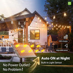 KYY 198FT(192+6) Solar String Lights Outdoor Waterproof with USB Charging & Remote, Dimmable & Timable, Solar Powered Patio Lights with LED Shatterproof Bulbs for Deck Backyard Porch Garden Camping