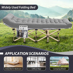 Folding Camping Cot for Sleeping, Portable Cots for Adults, Heavy Duty Cot Bed 550LBS(Max Load), Extra Wider Cots with Large Pocket for Outdoor, Office, Beach