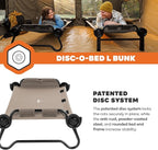 Disc-O-Bed Large Portable Bunk Camping Cots with Carry Bags - Heavy-Duty Indoor or Outdoor Sleeping System, Converts to Bench or Separate Beds, 500 lb Weight Capacity Per Cot