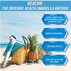 Beach Umbrella Sand Anchor - Heavy Duty Base with Spiral Screw for Strong Wind Resistance - Rust-Resistant and Fits Poles Under 1.5" Diameter - Universal Stand Holder - 9.5"x15"×3.5", White