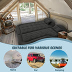 SUV Air Mattress for Camping, Air Mattress for Car Compatible with SUV, Camping Bed with Pump, Inflatable Sleeping Pad for Car Backseat, Truck Travel Bed for Road Trip (Black)