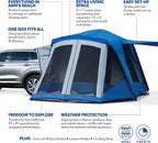 Napier Sportz SUV Tent with Screen Room | 10'x10' Car Camping Tent with 7'x6' Screen Room and Awning | Fits All CUVs, SUVs, Minivans | Sleeps 6 Adults | Blue/Gray | Model 84000