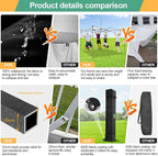 COBIZI 10x10 Pop Up Canopy Tent with 4 sidewalls Commercial Heavy Duty Canopy UPF 50+ All Weather Waterproof Outdoor Canopy Wedding Tents for Parties Gazebo with Roller Bag, Black (Windproof Upgraded)