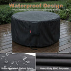 SheeChung Fire Pit Cover Round 60"Dx24"H,Waterproof Heavy Duty 600D Polyester Fire Pit Cover,Large Shelter for Outdoor Patio Fireplace Table Chair,Patio Furniture Covers