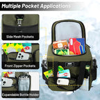MIER Large Lunch Box for Men Women Adult Insulated Soft Sided Cooler 24 Can Leakproof Lunch Bag Collapsible for Work Travel Camping Beach, 15L (Army Green-No Luggage Strap)