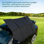 400W Portable Solar Panel, with 4-in-1 Connector and MC4 Output, IP65 Waterproof with Adjustable Stand, 400W Foldable Solar Panel for Power Station, RV, Off Grid Blackouts, 23% High Efficiency