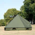 Cotton Canvas Bell Tent with Stove Jack, Roomy Yurt for Family Glamping Camping, 4 Season Tent with Zipped Removable Floor