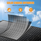 100W Portable Solar Panel, Foldable Monocrystalline Solar Charger with 18V DC & USB Outputs, IP65 Waterproof Folding Solar Panels for Portable Power Station, Camping, RV, Off-Grid, Hiking