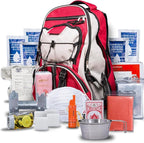 Blue Seventy-Two - Pro Series - Red Deluxe 72 Hour Emergency Backpack Survival Kit for 1 Person | Survival Kits for Emergencies (Includes Water Tablets)