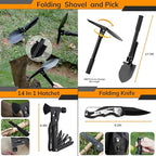 Survival Kit, 250pcs Survival Tools Tactical Gear and Trauma Bag, Survival First Aid Kit with Molle Crossbody Bag & Emergency Tent for Earthquake, Bug Out, Outdoor Adventure, Gifts for Christmas Men