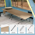 Naturehike ArmyWild Folding Camping Cot, Height Adjustable Ultralight Backpacking Cot, Portable Camping Bed for Camping Hiking Travel Home