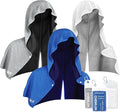 Cooling Hoodie Towel: Cooling Towels for Neck and Face, Instant Cool, UPF 50 Sun Protection, Cool Towel for Hot Weather, Great for Sports, Gym, Golf, Camping - 3 Packs