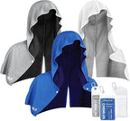Cooling Hoodie Towel: Cooling Towels for Neck and Face, Instant Cool, UPF 50 Sun Protection, Cool Towel for Hot Weather, Great for Sports, Gym, Golf, Camping - 3 Packs