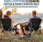 Heated Camping Chair with 20,000 mAh Battery, Loog-Lasting for 500 Mins, Fully Padded Heated Camp Chairs, Heavy Duty Folding Chairs Supports 500 lbs for Winter Camping, Picnics, Tailgating, RV Travel