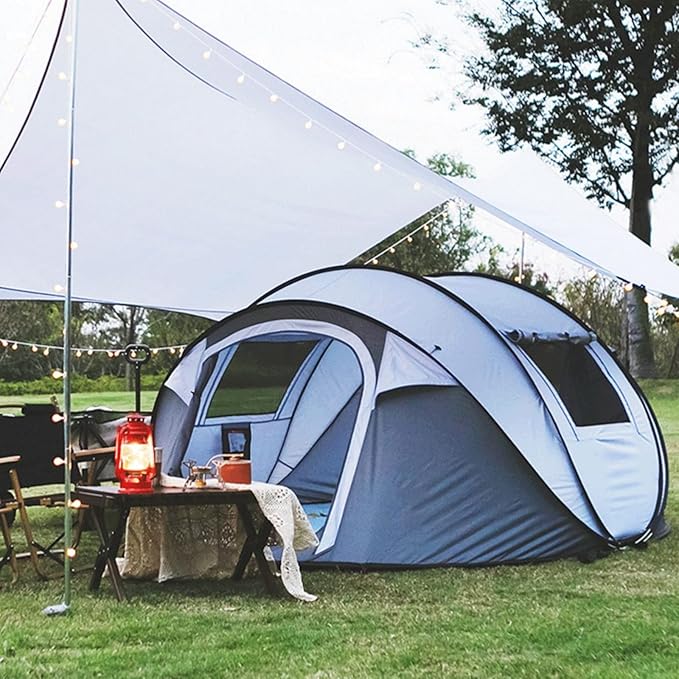 Liudan Camping Tents Automatic Pop-Up Tents 3-4 Person ，Dome Waterproof Sun Shelter, Backpacking Tent with Removable Rainfly, Quick Set up for Camping Dome Tent