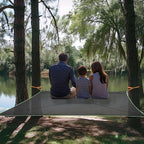 Square Hammock 13Ft Multi Person Hammock,Max 700LBs Extra Large Sky Camping Hammock for up to 4-6 Adults/Kids with 4 Ratchets/Straps/Net Pockets/Carabiners and Storage Bags,Black
