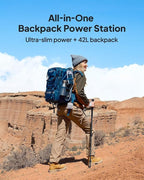 BLUETTI Solar Backpack Power Station Handsfree 1 with 100W Solar Panel Included, 268.8Wh 300W LiFePO4 Solar Generator with a 42L Backpack, All in One Solar Power System for Hiking, Photography, Travel
