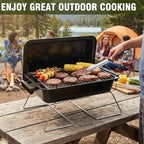 BESTFIRE Portable Propane Gas Grill with New 2-in-1 Valve - Compatible with Large Tank & Small Cylinder, Gas Grill with Foldable Legs & Adjustable Regulator,Heavy Duty, Perfect for Outdoor Camping
