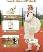 Sportneer XL Clear Pop Up Sports Tent, 46" L x 46" W x 63.5" H Spacious Outdoor TPU Shelter for 1 Adult & 1 Child, Warm All-Weather Bubble Pod with Instant Setup, Wind & Rain Guard for Spectators