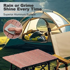 Odoland Folding Camping Table, Adjustable Height Small Portable Picnic Table with Storage Bag for Outdoor Camp, Cooking, Beach, Travelling, Backyards, Fishing