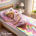 Kids Sleeping Bag, Large Unicorn Slumber Bag for Girls Boys, Portable Nap Mat, Preschool Daycare Kindergarten Birthday Gift 3-12 Yr Child