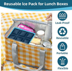 4PCS Reusable Ice Packs for Lunch Boxes and Cooler Bags, Long Lasting Flexible Cold Packs, Lightweight Slim Freezer Ice Bag for Picnic School Sports Camping Food Shipping, Mailing Cooling Pack, Navy