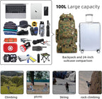 100L Camping Hiking Backpack,Molle military Tactical rucksack backpack,Waterproof Lightweight Hiking Backpack