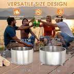 20.5" Smokeless Fire Pit, Wood Burning Camping Stove with Removable Stand & Ash Pan, Portable Outdoor Bonfire Fire Pit, Stylish Practical Solo Stoves for Camping Backyard Patio Beach