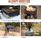 12 FT RV 1/4'' Quick Connect Propane Hose,3/8 Female Flare Nut for Camp Chef Explorer, Fire Bowl Camping Stove Grill Fire Pit Heater,with Elbow Adapter for Blackstone Griddle 17"/22"