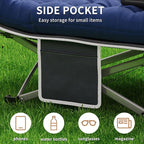 Blue Camping Cot with 2.9" Thick Mattress - Heavy Duty 600 LBS Folding Bed, 75"x28" Portable Guest Bed, Waterproof Oxford Fabric & Alloy Frame for Camping, RV, Home Emergency