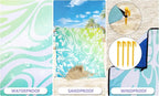 Beach Blanket Waterproof Sandproof Beach Mat 79" X 83"/10'x9'for 2-8 Adults Quick Drying Outdoor Picnic Mat Beach Accessories for Travel, Camping, Hiking