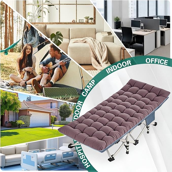 2 Pack Extra Large Cot 32" Wide Camping Cot with Mattress Comfortable Sleeping cots for Adults with Carry Bag XXL Cots for Camping Bed Folding Cot Heavy Duty for Home Outdoor Indoor