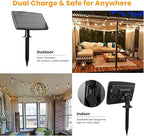300FT Solar String Lights Outdoor Waterproof, Solar Patio Lights with Remote Control & 90+5 Dimmable ST38 Edison Bulbs Shatterproof,Solar Powered String Lights for Outside Garden Backyard