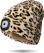Classic Rechargeable LED Warm Knit Beanie Head Light Hat Headlamp for Outdoor Activities