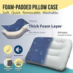 TREKOLOGY ALUFT Pro Inflatable Camping Pillow with Removable Foam-Padded Case - Camp Pillow for Camping & Hiking, Backpacking, Airplane, and Travel - Add to Your Outdoor Backpacking Gear Essentials